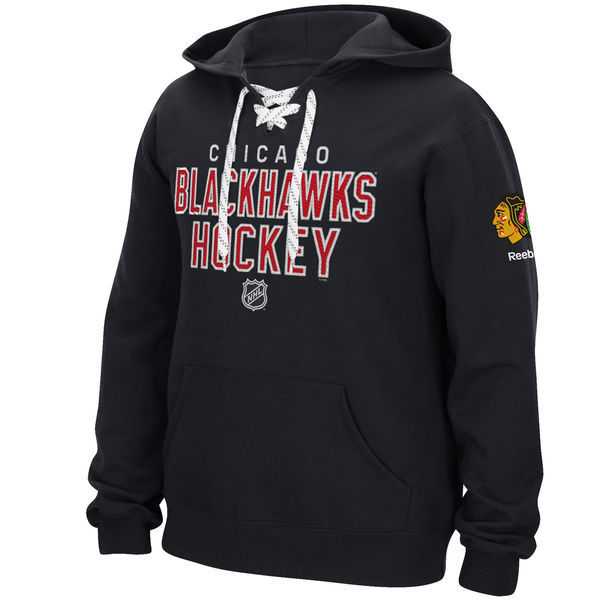 Men's Chicago Blackhawks Reebok Stitch Em Up Lace Hoodie - Black,We sell and wholesale Men's Chicago Blackhawks Reebok Stitch Em Up Lace Hoodie - Black on line form chian!